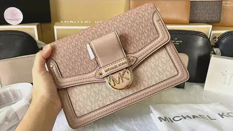 Michael Kors Jessie Medium Two-Tone Logo Shoulder Bag in Ballet Multi by @springflingmnlph
