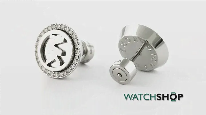 Michael Kors Jewellery Ladies' PVD Silver Plated Logo Earrings (MKJ4516040)
