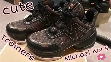 Michael kors Olympia glitter chain mesh and leather trainer🌼
