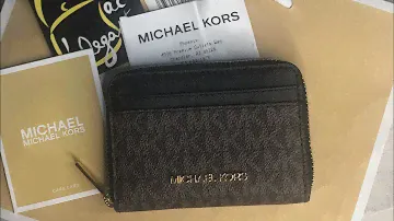 Michael Kors Jet set Travel medium za card case brown black