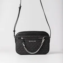 Сумка Michael Kors Jet Set кроссбоди с цепочкой, черный монограмм