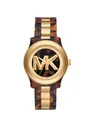 Часы Michael Kors Runway Gold-Tone and Tortoiseshell Acetate Watch, коричневый mk7354 | tortoise (mbz149818)