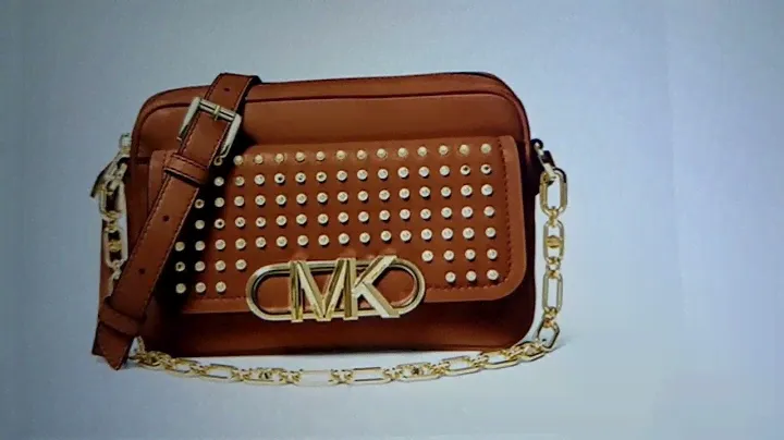 #michaelkorsbag||Parker Meduim Studded Leather Crossbody Bag/Luggage