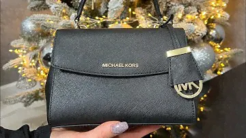Распаковка сумки MICHAEL KORS Ava Extra-Small Saffiano Leather Crossbody (black)
