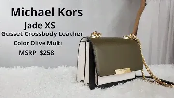 MICHAEL KORS  Jade XS Gusset Crossbody leather Olive multi