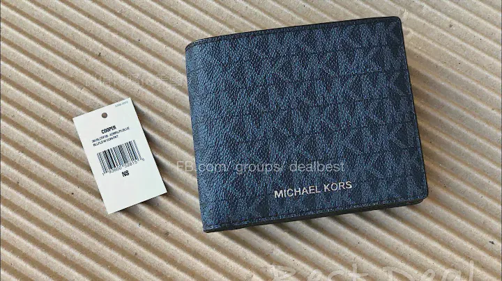 MICHAEL KORS ☜UNBOXING☞ MENS Cooper Logo Billfold Wallet With Coin Pouch / Navy