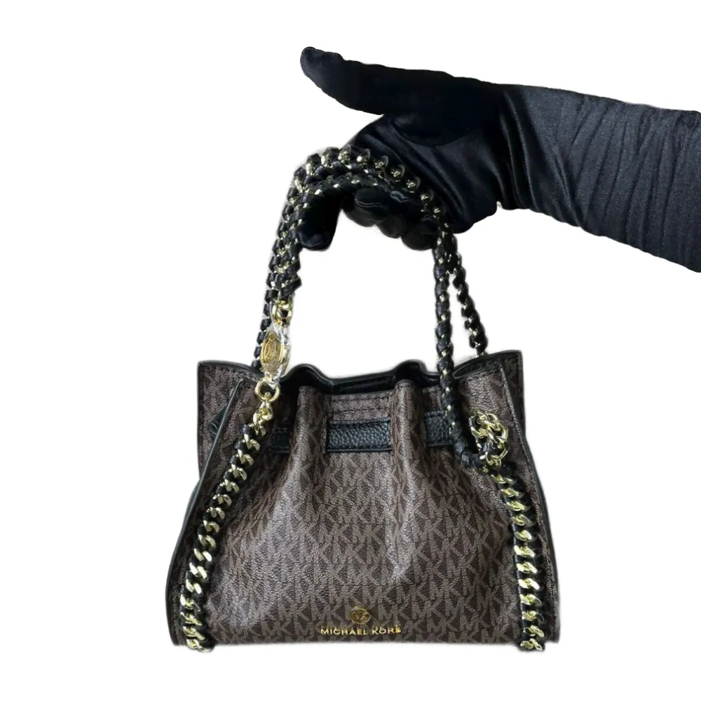 Сумка Michael Kors Michael Kors Signature Logo Mina Small Chain Crossboby Bag – Brown