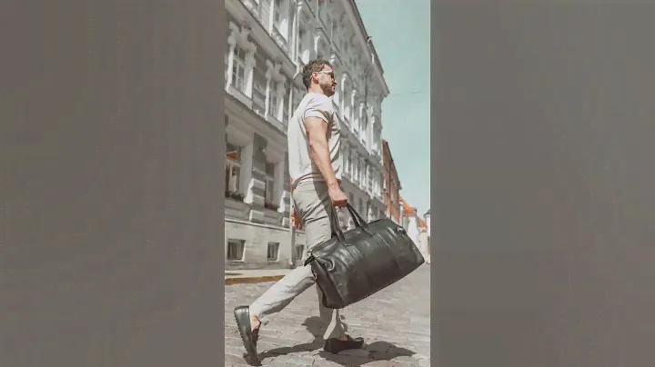 Elegant Black and Solid Brown Weekender Leather Travel Bags