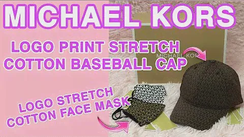 MICHAEL KORS LOGO PRINT STRETCH COTTON BASEBALL CAP | LOGO STRETCH COTTON FACE MASK | YBBA