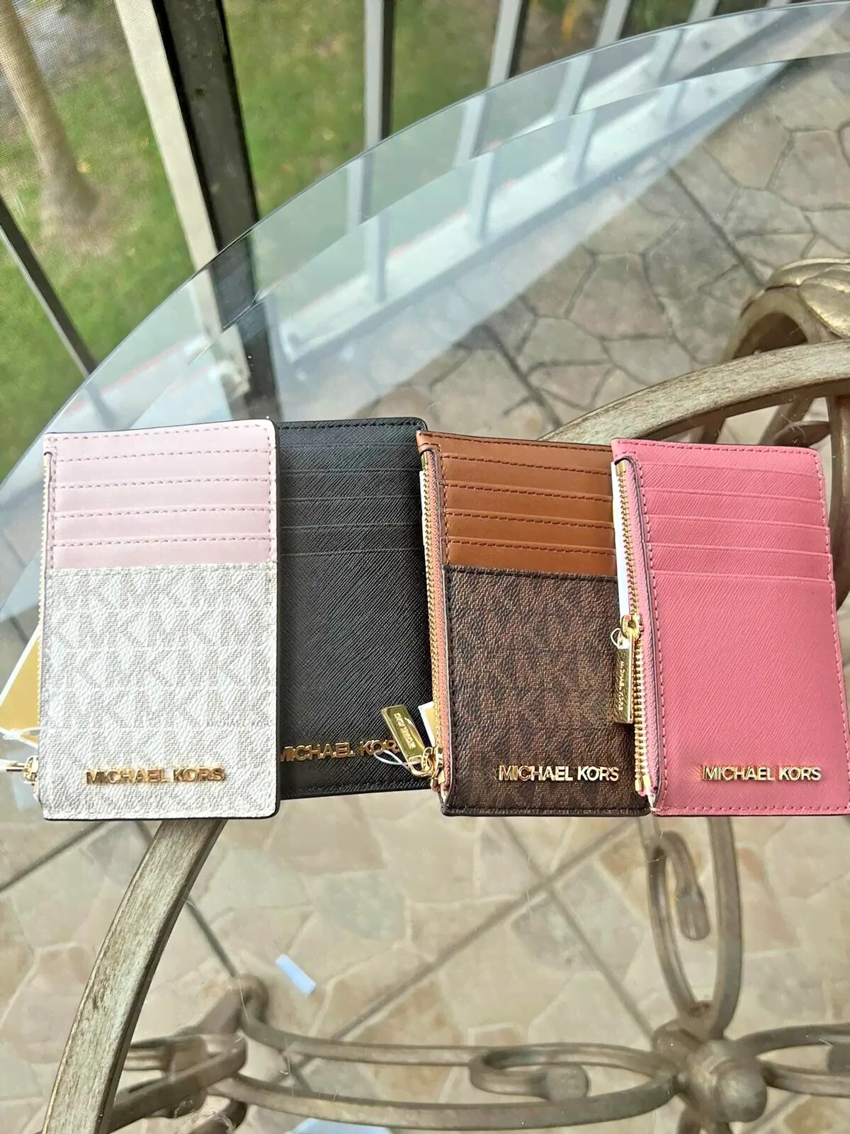 MICHAEL KORS JET SET TRAVEL TOP ZIP CREDIT CARD CASE ID HOLDER WALLET COIN POUCH