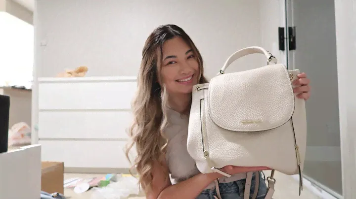 unboxing my new michael kors viv large leather backpack 2021! | Christine N