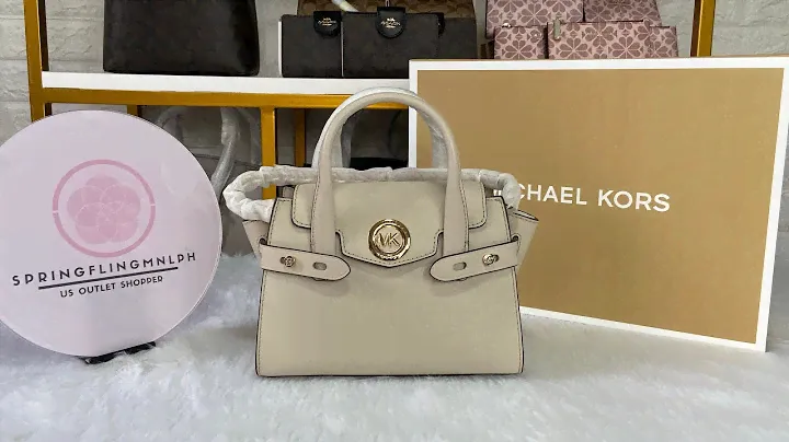 Michael Kors Carmen Extra-Small Saffiano Leather Belted Satchel in Light Sand by @springflingmnlph