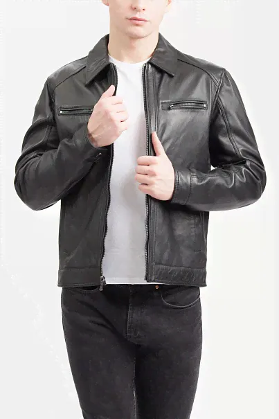 Куртка кожаная Michael Kors Leather Moto Jacket