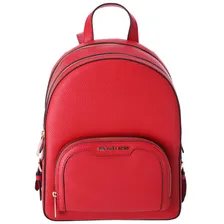 Michael Kors Abbey Jaycee Medium Backpack Bright Red Pebbled Leather