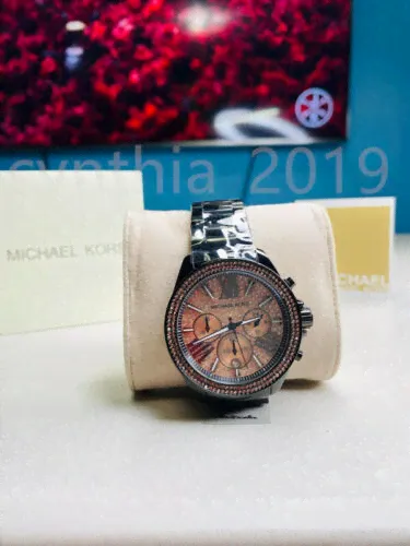 New Michael Kors MK5879 Womens Everest Black Rose Stainless-Steel Quartz Watch