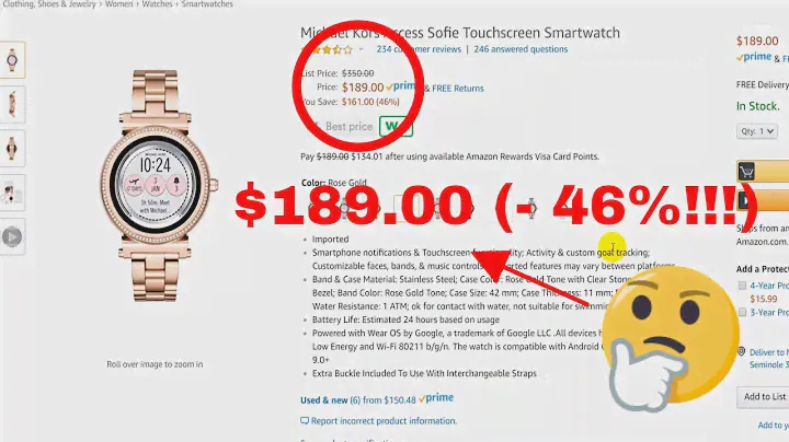 Michael Kors Access Sofie Touchscreen Smartwatch Huge Price Drop From $350 to $189.00 - Is It a Buy?