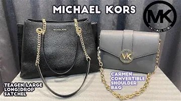 Michael Kors Carmen Convertible Shoulder Bag & Teagen Large Long Drop Satchel Unboxing