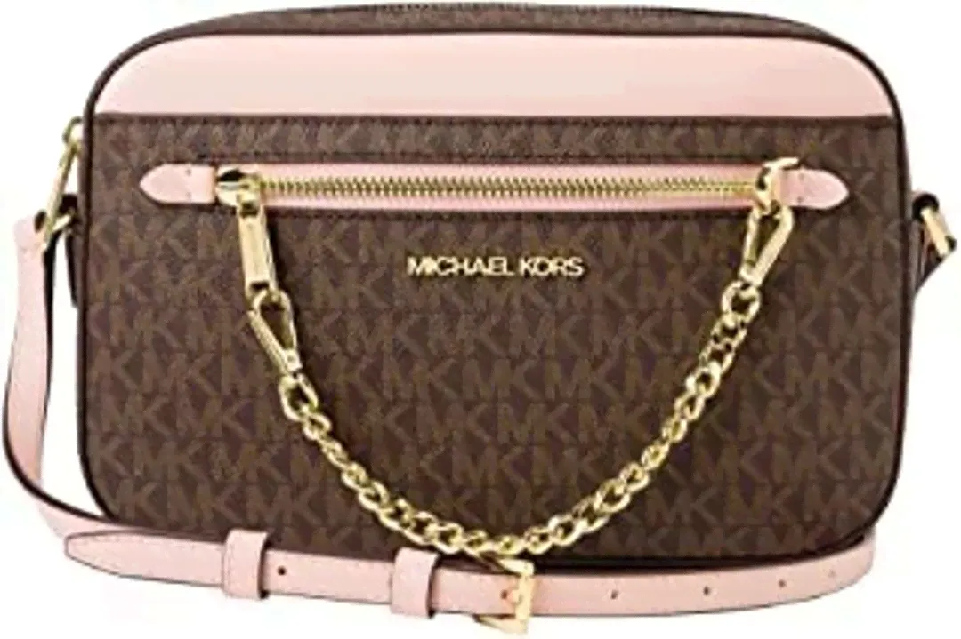 Сумка женская Michael Kors через плечо коричневая с розовым