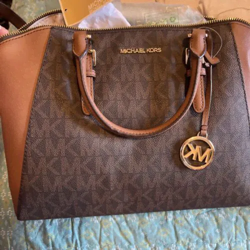 NWT michael kors CIARA LARGE TOP ZIP TOTE SHOULDER SAFFIANO LEATHER BAG LUGGAGE-0