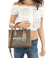 michael kors mirella SMALL SHOPPER SATCHEL CROSSBODY BAG MK BROWN